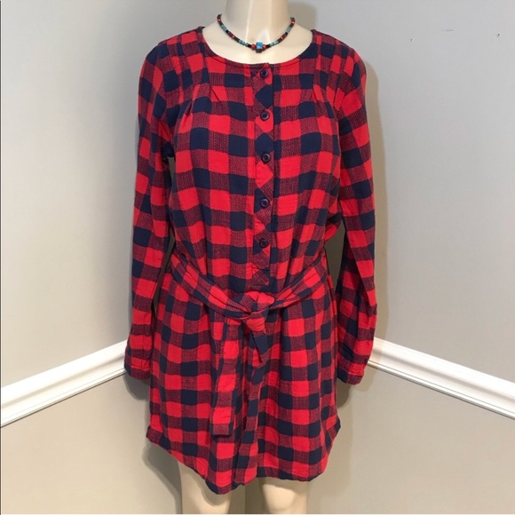 Ace & Jig Dresses & Skirts - ACE & JIG Parker Dress Blue & Red Plaid EUC Size S